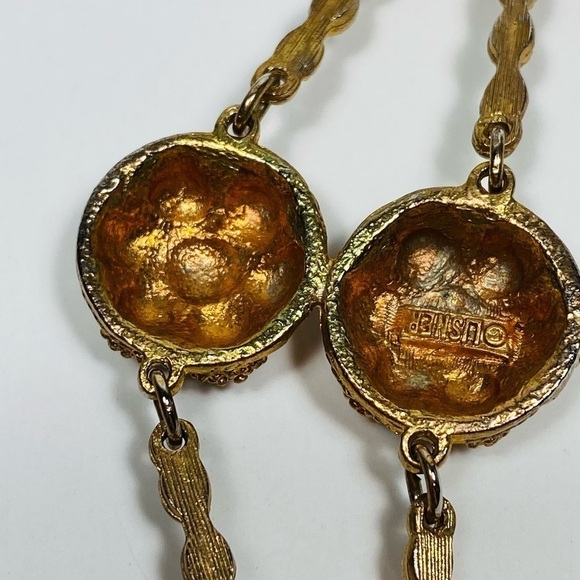 Lisner Necklace Gold Tone Statement Signed 20”+3” Hook Clasp - Picture 6 of 16